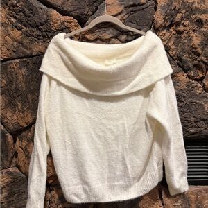 H&M Off-the-Shoulder Cream Sweater